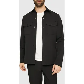 Outdoorhemd MAC "Overshirt", Herren, Gr. M (38), N-Gr, power schwarz, Web, Obermaterial: 62% Polyester, 33% Viskose, 5% Elasthan, bequem hüftbedeckend, Manschette, Hemden Outdoorhemd, Over-Size- Look