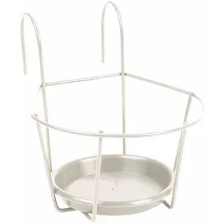 Blumentopfhalter weiß Ø16cm zum Einhängen Pflanzenkorb Haken aufhängen Halterung