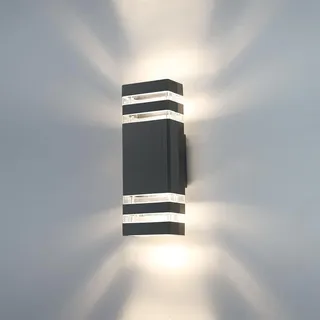 HLFVLITE LED Wandleuchte Wandlampe aussen - Außenlampe Aussenlampe Wand, GU10 Up Down Außenleuchte Außenwandleuchte 6500K, Aussenleuchte Außenbeleuchtung Hauswand Terrasse Haus