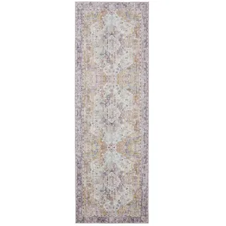 benuta Vintage-Läufer George waschbar 80x250 cm , Multicolor, Lila , Kunststoff , Vintage , Rechteckig , 80x250 cm , Oeko-Tex® Standard 100 , in verschiedenen Größen erhältlich, rutschfeste Unterfläche, waschbar , Teppiche und Böden, Teppiche, Teppichläufer, Läufer