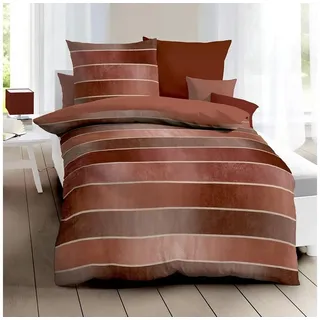 KAEPPEL TIMELESS Gestreift Baumwolle Terra 135 x 200 cm + 80 x 80 cm