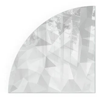Tulup Kaminbodenplatte 1/4 100x100 cm - Abstraktes geometrisches Muster , Grau , Glas , Formgebogen , 100x100x0.4 cm , Elektrogeräte, Heizgeräte, Elektrokamine