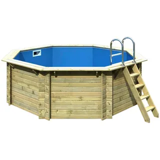 Karibu Pool , Naturfarben , Holz , Kiefer , 124 cm , Freizeit & Co, Pools & Wasserspaß