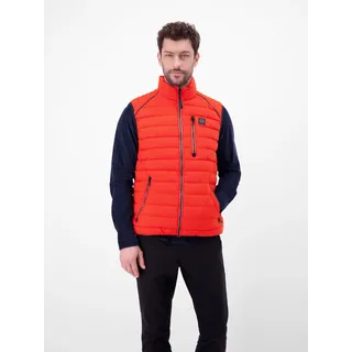 Steppweste LERROS "Steppweste mit Fütterung, sportiv geschnitten", Herren, Gr. M, schwarz vivid rot, 100% Polyester, Westen Steppweste