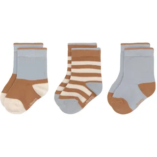 LÄSSIG Unisex Kinder- und Babysocken 3er Set/ Hellblau- Karamell Größe 15-18