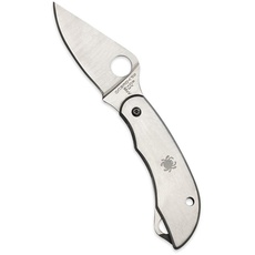 Spyderco Erwachsene Clipi Tool Geradkantiges Edelstahlmesser mit Spyder Edge Klinge Messer, Silber, Nicht zutreffend