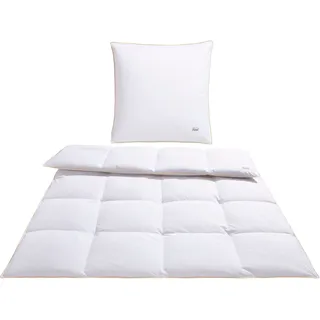 Balette Daunenbettdecke + Kopfkissen »140 Jahre Balette, in 5 Wärmeklassen, Made in Germany, Downpass« Bettwaren-Set, 135x200 oder 155x220 cm & Kissen 80x80 cm, weiß