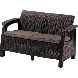 KETER Corfu Loveseat Gartenmöbel-Set, Braun, 206211/1 - Braun