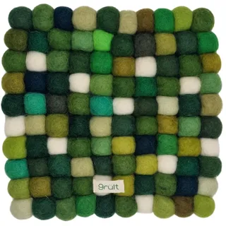 Grült Home Topfuntersetzer - Filz untersetzer für Tassen, Töpfe, Pfannen und Tassen handgefilzt in Nepal (Grün, Square 20 cm)