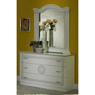 Kommode Sideboard Holz Schrank Anrichte Italienische design luxus Möbel Schränke - Weiß, Silber