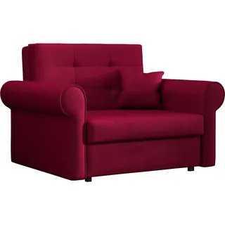 MIRJAN24 Schlafsofa Viva Silver I, Stilvoll Couch, Polstersofa mit Bettkasten, Schlafsessel vom Hersteller (Kronos 02) - Rot