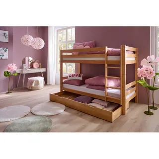Linea Natura Bettschubkasten , Buchefarben , Holz, Holzwerkstoff , Buche , massiv , 90x17.5x195 cm , Schlafzimmer, Betten, Bettgestelle- Einzelteile, Bettkästen