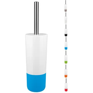 Spirella WC Bürste Klobürste Toilettenbürste „Moji“ mit hygienischem Behälter Weiß/Blau