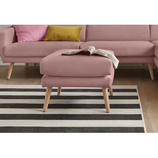 Hocker OTTO HOME "Bille", rosa (rosé), B:58cm H:45cm T:58cm, Struktur (100% Polyester);Struktur fein (100% Polyester);Samtoptik (100% Polyester);Luxus-Microfaser weich (100% Polyester), Hocker, Hocker, mit Eiche-Beinen, Design by Morten Georgsen