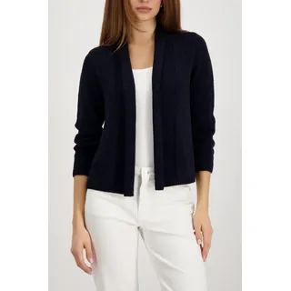 Strickjacke MONARI "Jacke Stricküberwurf Basic", Herren, Gr. 36, marine, Strick, Obermaterial: 57% Polyacryl, 43% Polyamid, unifarben, regular fit normal, ohne Ausschnitt, eingesetzt Bündchen, Strickjacken Strickjacke, Schalkragen, Regular Fit