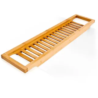 Relaxdays Badewannenablage Hellbraun