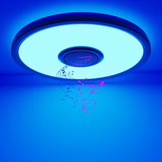 hepside LED Deckenleuchte Dimmbar mit Bluetooth Lautsprecher,Led Deckenlampe mit Fernbedienung App-Steuerung, RGB Deckenlampe Farbwechsel Musikwiedergabe für Kinderzimmer Schlafzimmer Badezimmer Ø30