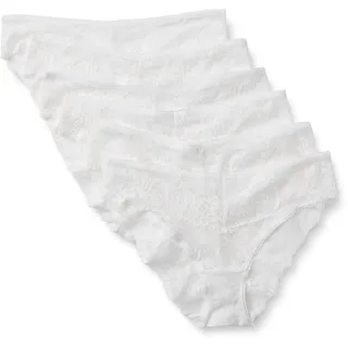 Amazon Essentials Damen Stretch-Höschen mit Galonspitze in den Ausführungen Bikini, Hipster, Tanga und High Waist, 6er Pack