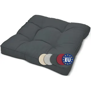 Beautissu Loungekissen XLuna grafitgrau - Dickes Sitzkissen für Gartenmöbel - Garten Lounge Kissen 50x50x10 cm Palettkissen-Set