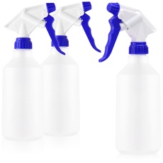 com-four® 3x Sprühflasche - chemiebeständiger Pumpsprüher mit 28/400 Gewinde für Säuren, Kohlenwasserstoffe und Lösungsmittel - Zerstäuberflasche mit verstellbarer Düse - 500 ml (Viton)