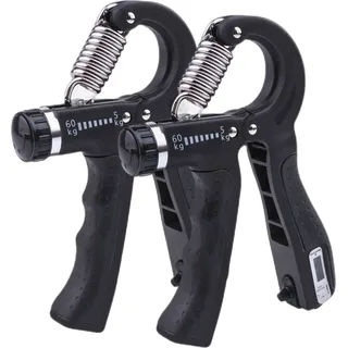 INF Handtrainer, Unterarm-Trainingsgerät, Griffkraft-Trainer, 5-60 kg Fingertrainer 2er-Pack - Schwarz