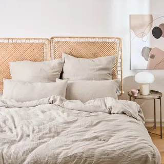 Blumtal Kinderbettwäsche Musselin Grau 100 x 135 cm + 40 x 60 cm/40 x 80 cm