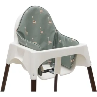 Jollein Hochstuhl- Sitzkissen - Jungle Jambo Giraffe - Kissen für IKEA Hochstuhl - Wasserabweisend - 27x45x2cm