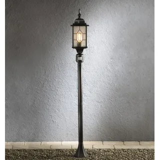 Konstsmide LED Pollerleuchte Laterne für draußen, Gartenbeleuchtung mit Bewegungsmelder, schwarz