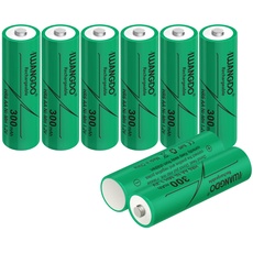 Wiederaufladbare AA-Batterien, 300 mAh, HR6,8 Stück