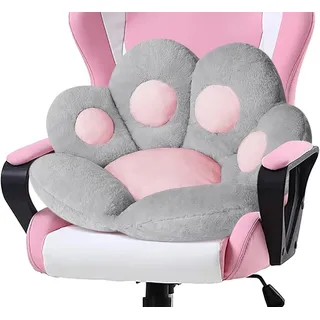 LANPEW Katzenpfoten Sitzkissen 70x70cm, Plüsch Bodenkissen für Bürostuhl Sofa Gaming Home Office, Kawaii Deko Kissen, grau