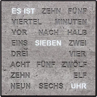 Filius 0401-7 Wortuhr Tisch- und Wanduhr Betongrau 28 cm - Grau