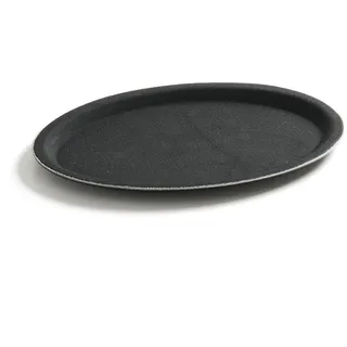 HENDI Serviertablett, oval, schwarz 21x29 cm Fiberglas