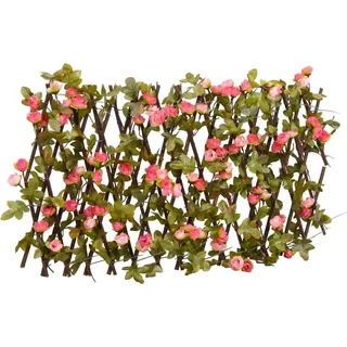 Rankgitter mit Künstlichem Efeu Erweiterbar Dunkelrosa 180x20cm - Rosa, Dunkelrosa