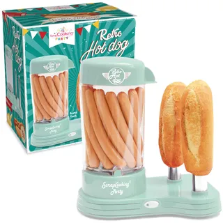 ScrapCooking - Hot Dog Maker Maschine, Kapazität 12 Würstchen & 2 Brötchen, Vintage-Retro-Stil für Partys Barbecues Feste Kirmes Geburstag, Grün, 0601