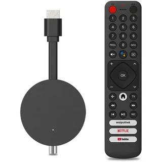 freenet TV Hybrid TV Stick, DVB-C/T2 & Streaming, 3 Monate freenet TV, Android TV 3, WLAN HDMI Streaming Stick mit Chromecast, 4K UHD