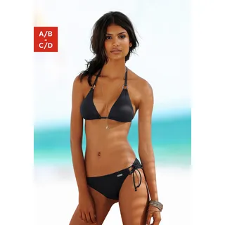 LASCANA Triangel-Bikini-Top "Italy" mit Zierringen, schwarz