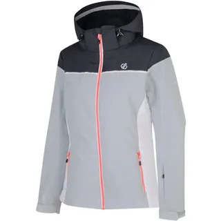Dare 2b Damen Sightly Waterproof & Breathable Quilted Silhouette Ski & Snowboard Jacket with High Loft Insulation and Taped Seams wasserdichte, isolierte Jacken, Argent Grey/Ebony Grey, 6