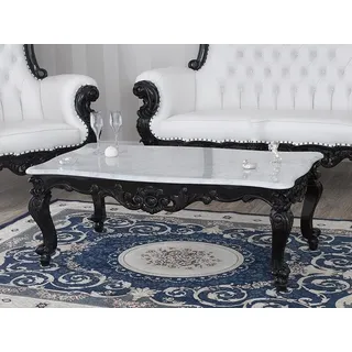 Couchtisch Regina Barock Dark Stil Wohnzimmertisch schwarz lackiert glanz Mar...