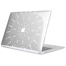 Fintie Hülle Kompatibel mit MacBook Air 13 (2010-2017 Freisetzung) A1466/A1369, Ultradünne Plastik Hartschale Schutzhülle Snap Case, Nicht Kompatibel mit MacBook Air 13 2020, Blumen Weiß
