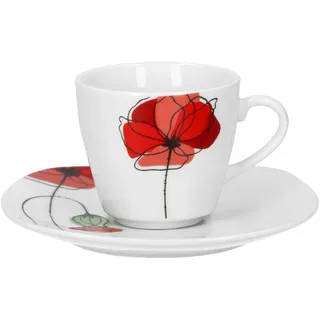 VAN WELL Monika Espressotasse 0,1 l Blumendekor 6 St.
