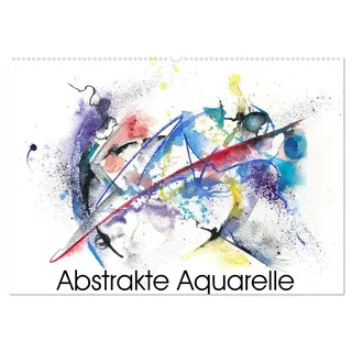 Calvendo Abstrakte Aquarelle (Wandkalender 2026 DIN A2 quer), CALVENDO Monatskalender: Moderne Aquarelle mit Kreide und Tusche (CALVENDO Kunst)