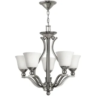 Elstead Lighting Kronleuchter , Nickelfarben , Metall, Glas , 71.5 cm , Grüner Punkt, RoHS , Lampen & Leuchten, Innenbeleuchtung, Hängeleuchten, Kronleuchter