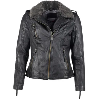 Lederjacke MUSTANG "Lederjacke Grenada", Damen, Gr. XL, schwarz, Obermaterial: 100% Lammnappaleder LANA. Futter: 100% Baumwolle CO., Jacken Lederjacke