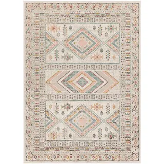 livabliss »JAIPUR« rechteckig 13 mm Höhe Skandinavischer Teppich, Kurzflor, Boho-Wohnzimmerteppich, Läufer, grau