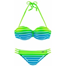 Bild Bügel-Bandeau-Bikini, im trendigen Streifen-Look, grün