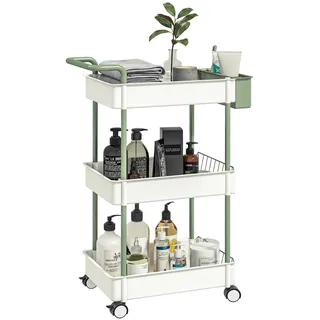 Homcom Küchenwagen weiß Polypropylen B/H/L: ca. 29,4x50x77 cm