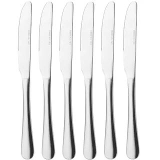 HENDI Tafelmesser, Stückzahl: 6, Handpoliert, stilvolles Hochglanzdesign, 225mm, Edelstahl 18/0