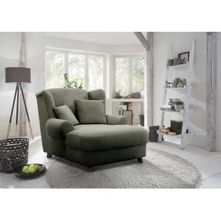 Home Affaire XXL-Sessel Oase Polyester 120 x 101 x 142 cm Grün mit 2 Zierkissen & Massivholzfüße