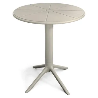 di volio Gartentisch DEGO - runder Outdoor Tisch für Balkon & Terrasse, Ø60 cm, wetterfest - beige - Beige