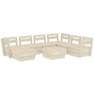 vidaXL 8-tlg. Garten-Paletten-Lounge-Set Imprägniertes Fichtenholz - Beige
